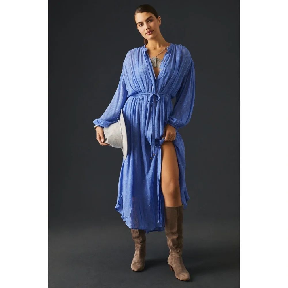 Anthropologie Allene Shimmer Maxi Dress